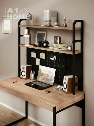 Изображение товара Настольная Полка 95х20х95 см органайзер настольный для компьютера Дуб Сонома