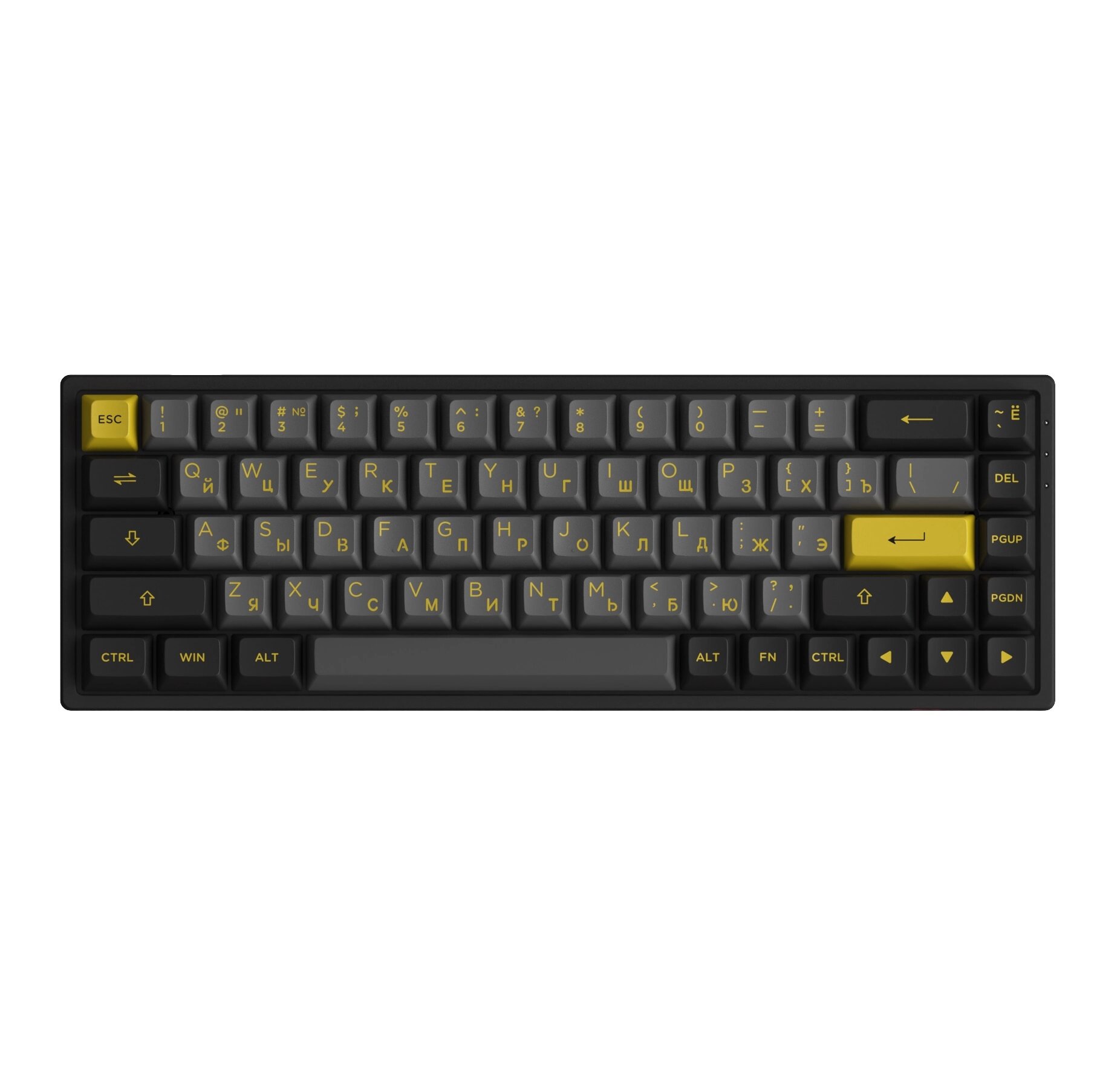 Механическая клавиатура Akko 3068B Plus Black & Gold, 68 клавиш, CS Jelly Black, RGB, USB-C, компактная, чёрно-золотая