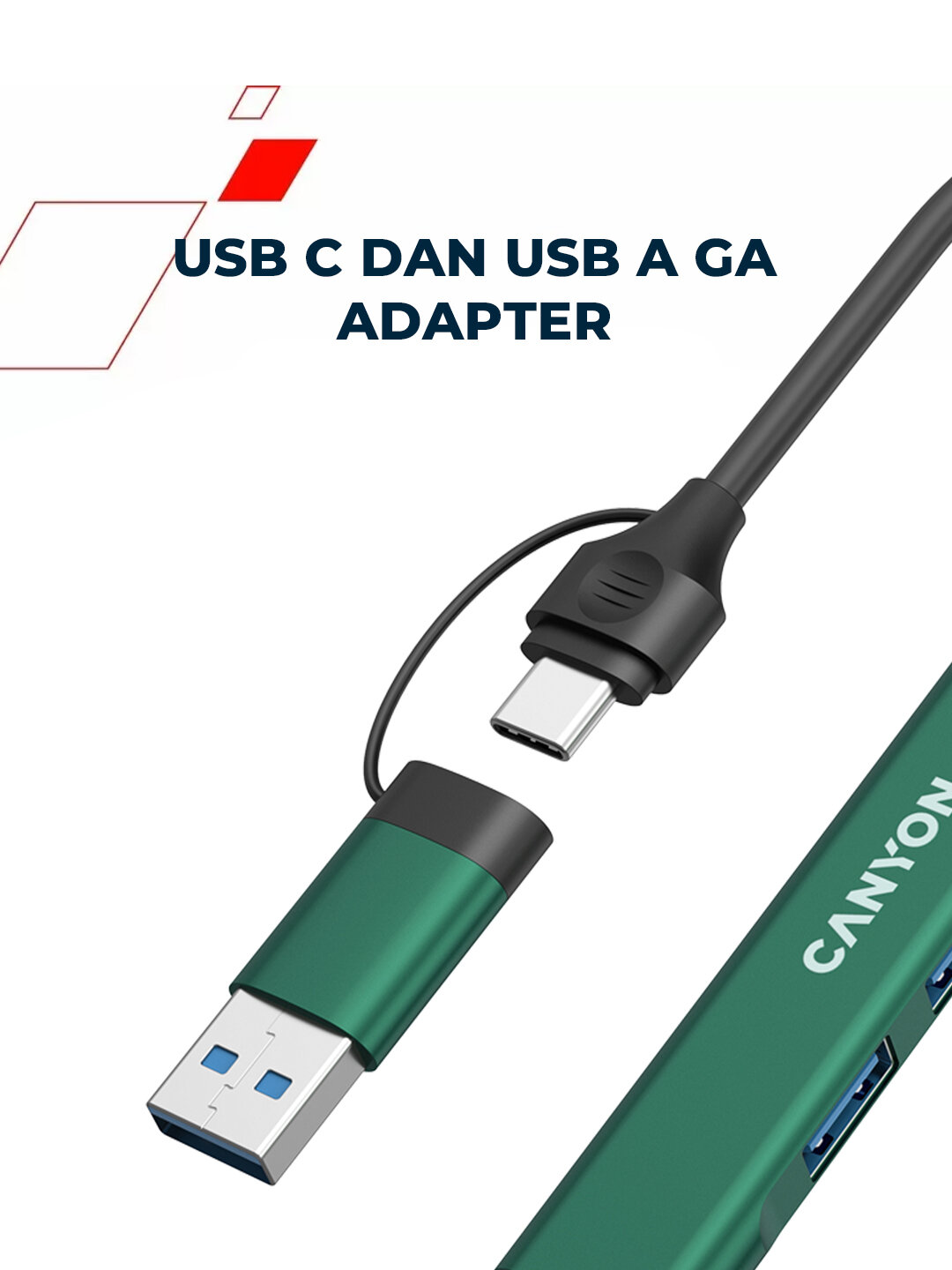 Переходник USB hub CANYON DS-02, 4 порта USB-Type C, USB-концентратор — фото 1