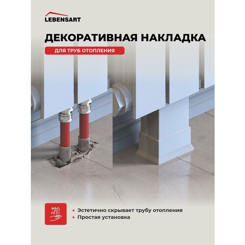 Накладка для труб отопления радиатора декоративная, обвод для труб, 2 шт.