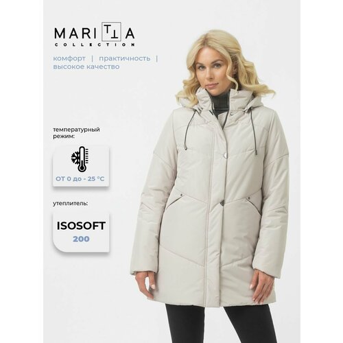 фото Куртка maritta осень-зима 2023, размер 36, светло-бежевый