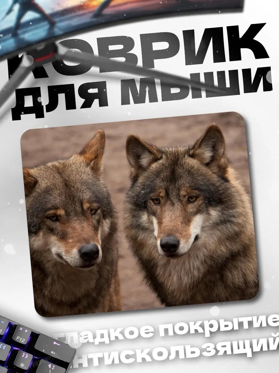 Коврик для мыши Пара волков