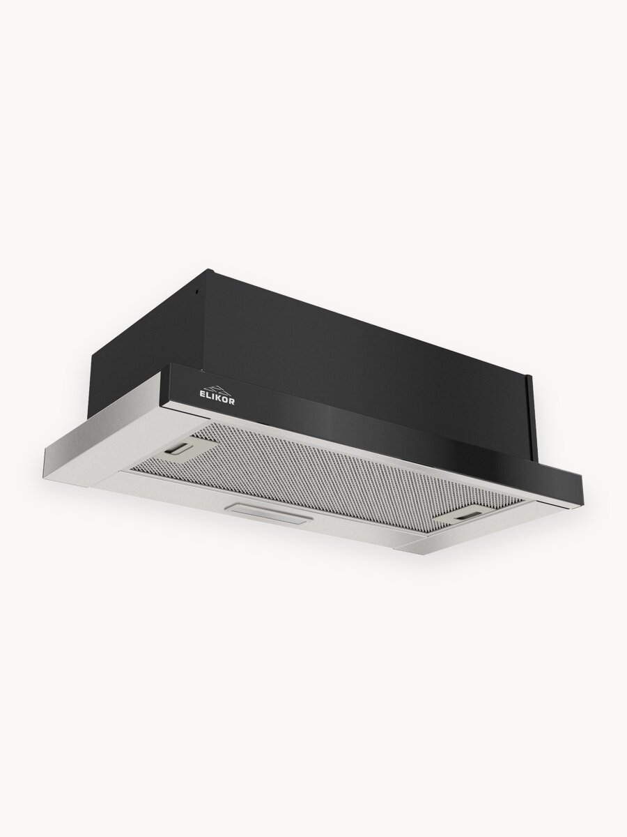 Кухонная вытяжка Elikor: Интегра GLASS 60Н-400-В2Д, нержавеющая сталь/черный