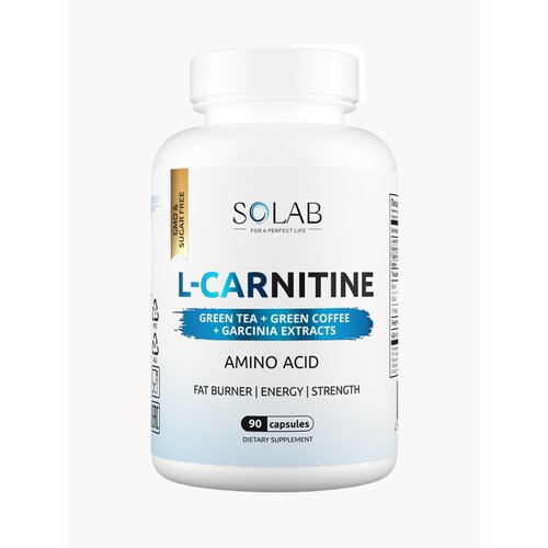 SOLAB L-карнитин L-carnitine с экстрактом зелёного чая, 90 капсул