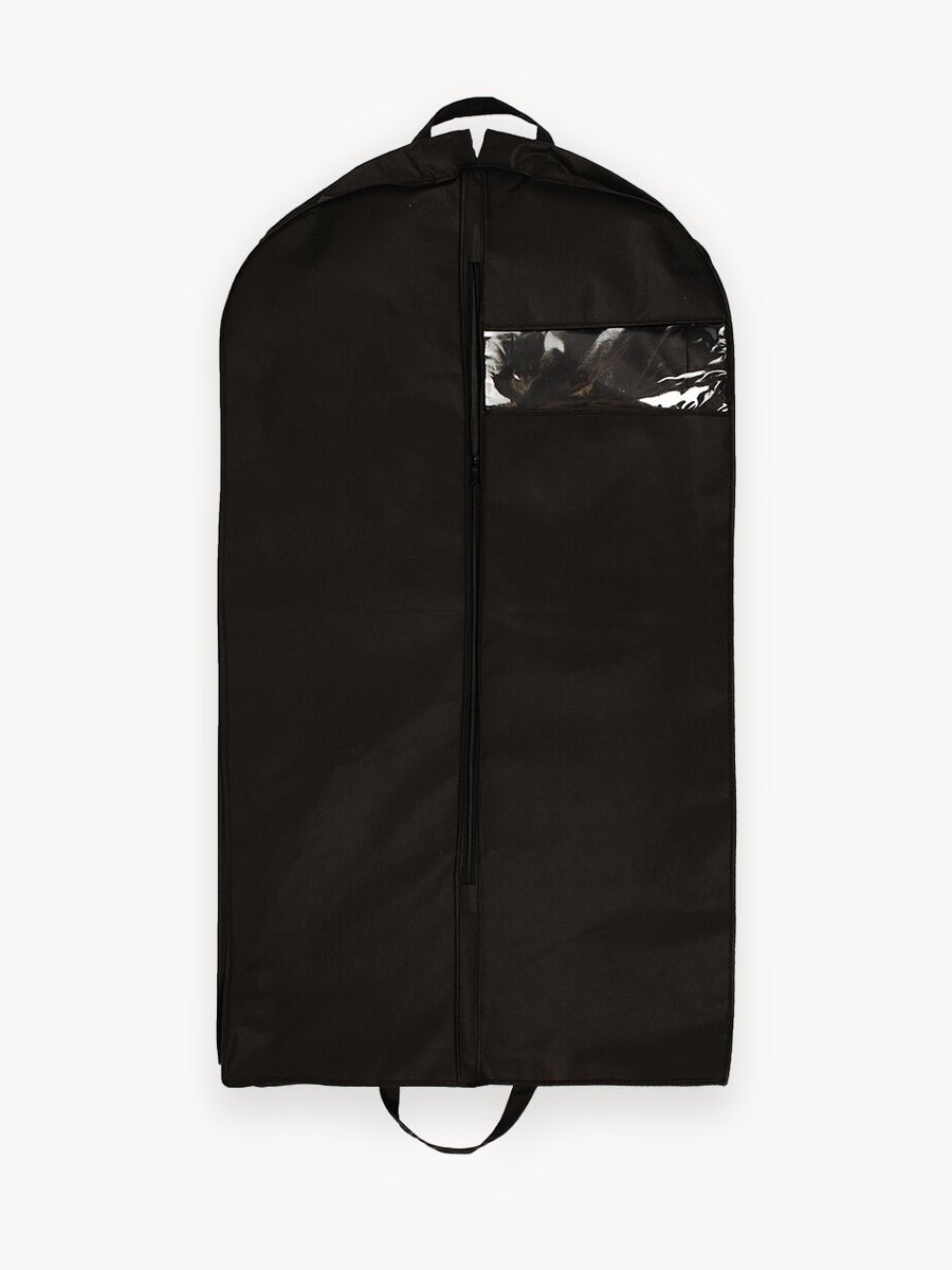 Чехол для одежды, 60x100, спанбонд, на молнии, чёрный, 2 шт.