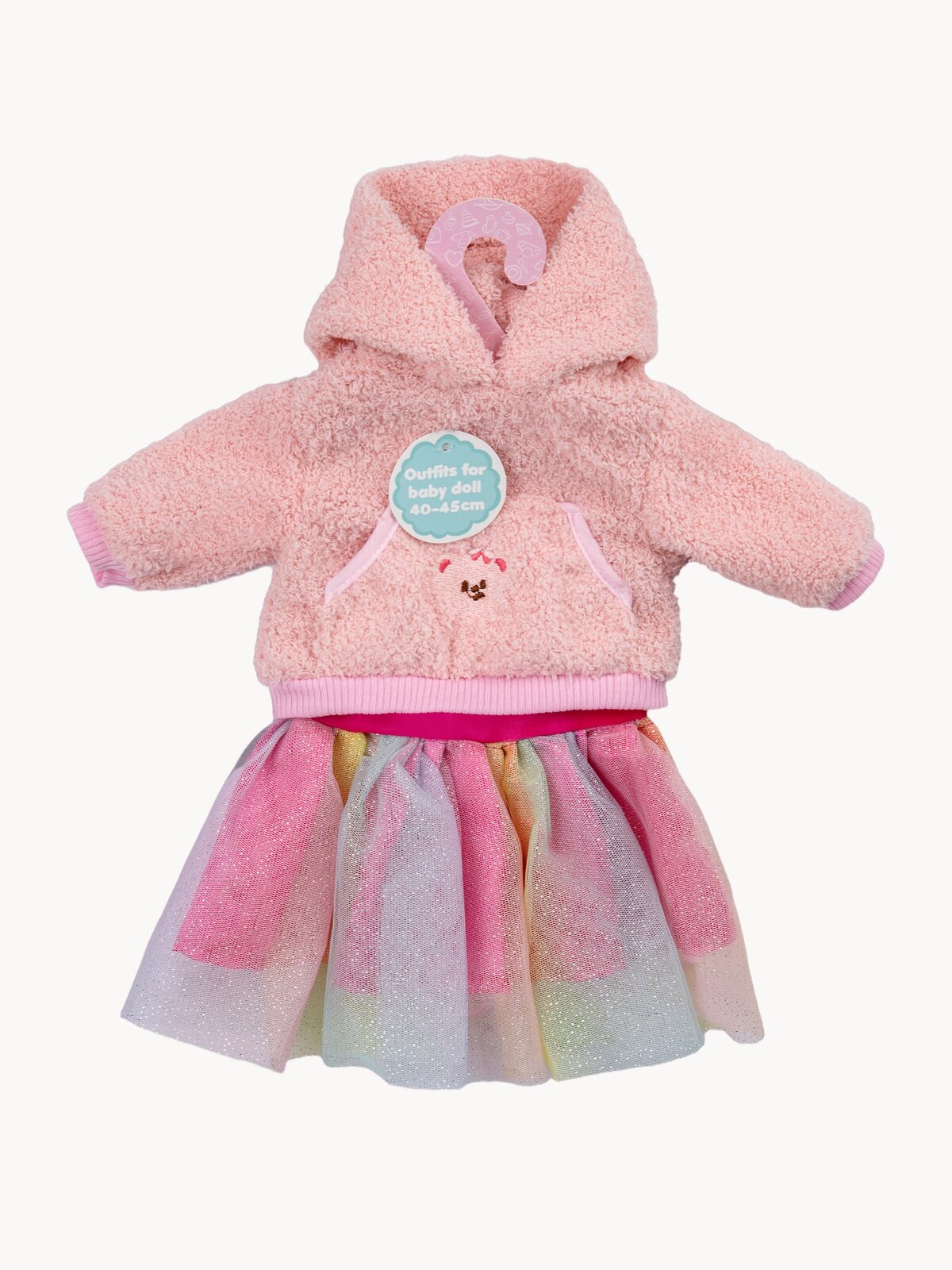 Одежда для кукол 40-45 см , 2 предмета, юбочка, худи, UniTrain, розовый