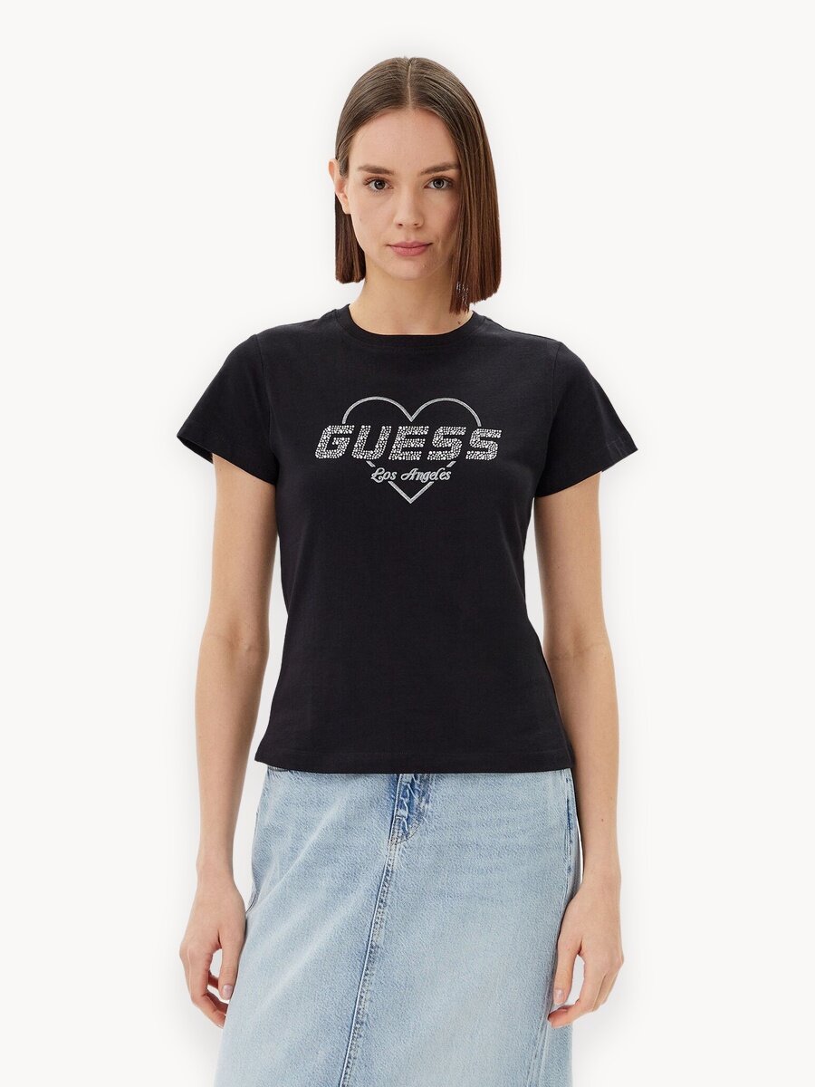 Футболка GUESS, размер XS, черный