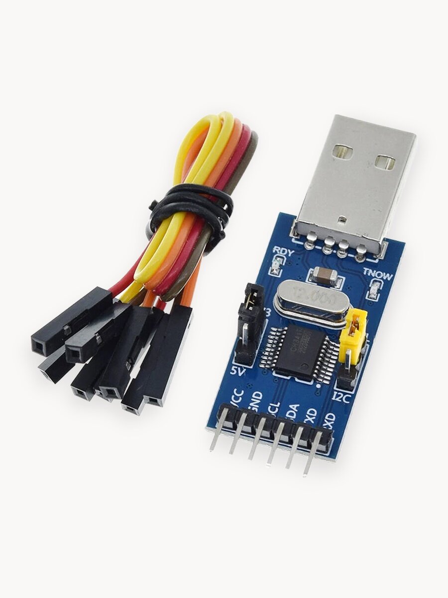 USB-TTL (USB-UART) / USB-I2C, ISP программатор (CH341T), USB разъем, 6 pin, 1 шт.