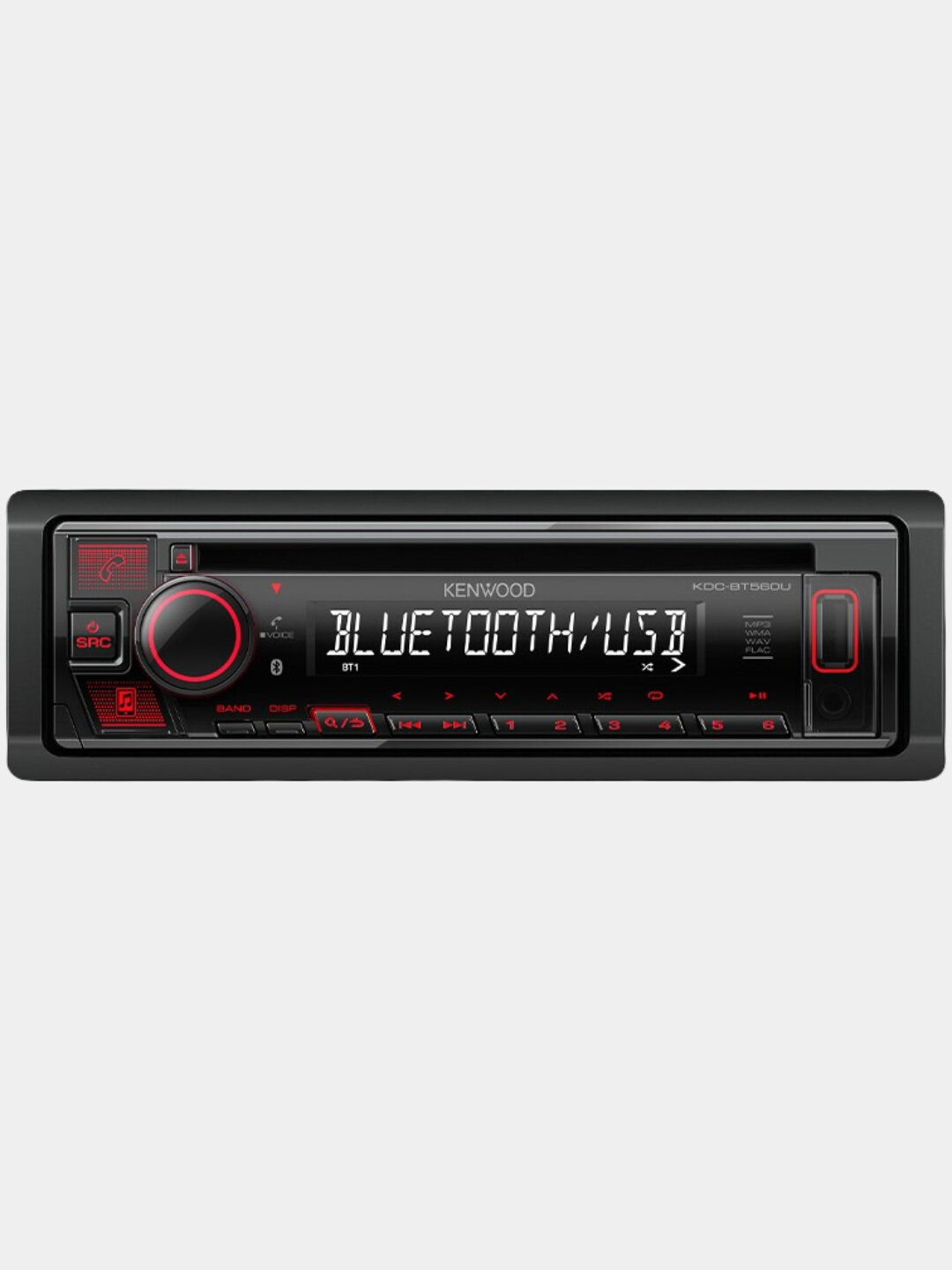 Магнитофон KENWOOD KDC-BT560U, Bluetooth, CD, USB, AUX 4x50W — фото 1