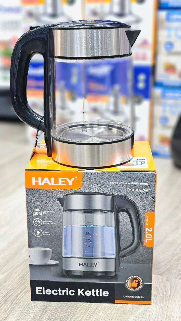 Электрический чайник Haley HY-8824, зеркальный 2 л Электрический чайник Чайник Haley Мощность 2200 Вт