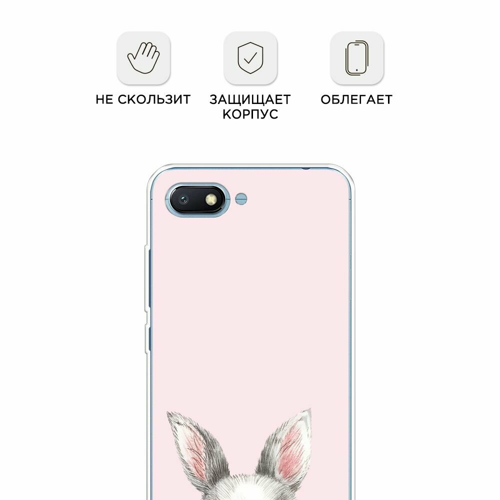 Чехол на Xiaomi Redmi 6A / Сяоми Редми 6А с принтом "Карандашный кролик 1 - 8 марта" — фото 1