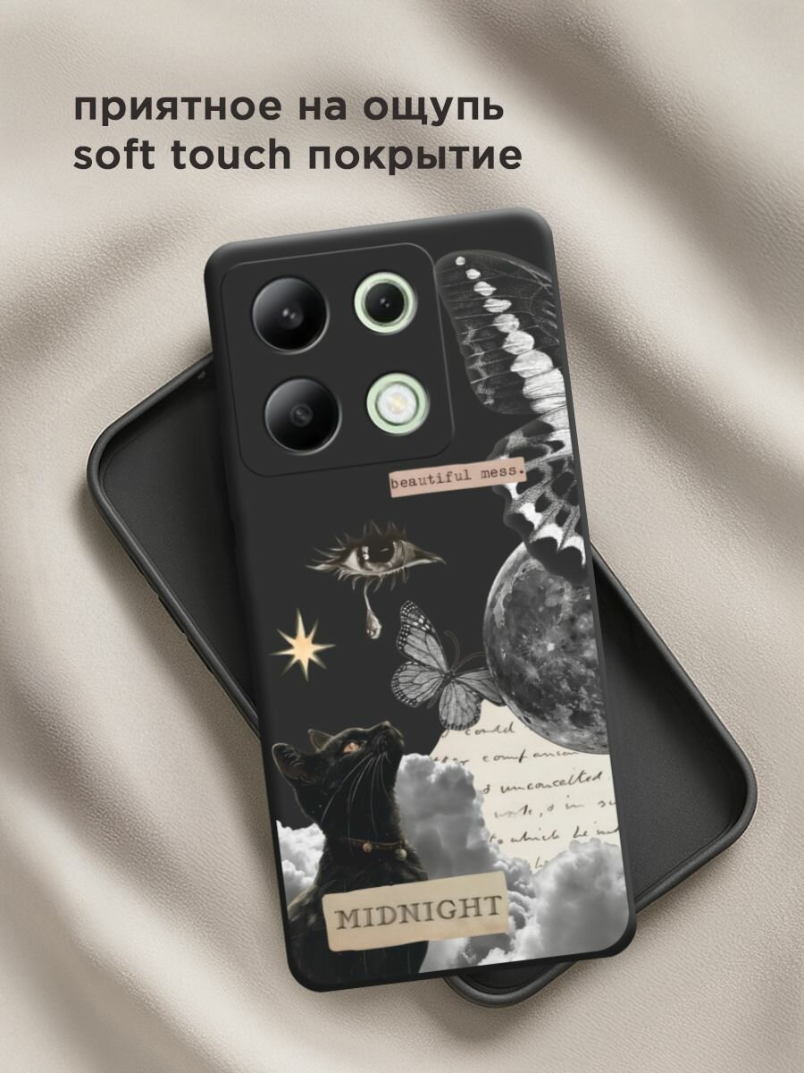 Чехол на Xiaomi Redmi Note 13 4G (Global) / Редми Нот 13 4G с принтом "midnight collage" — фото 1