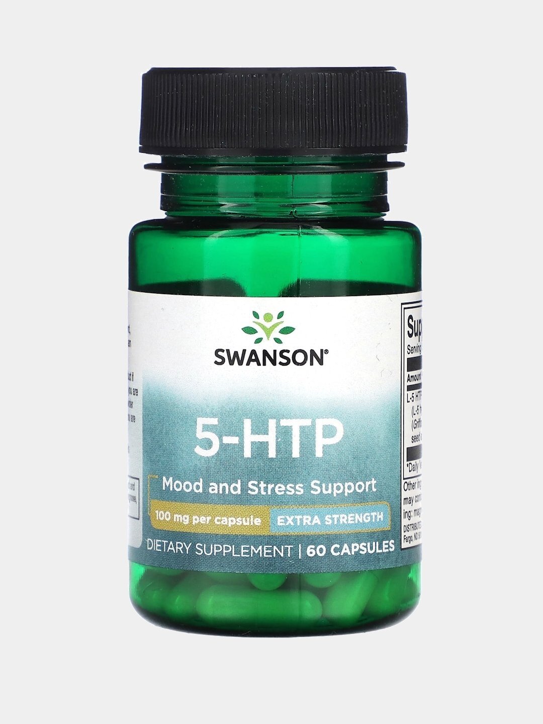 5-HTP Swanson 100 мг N60 для настроения, снижения стресса и улучшения качества сна.