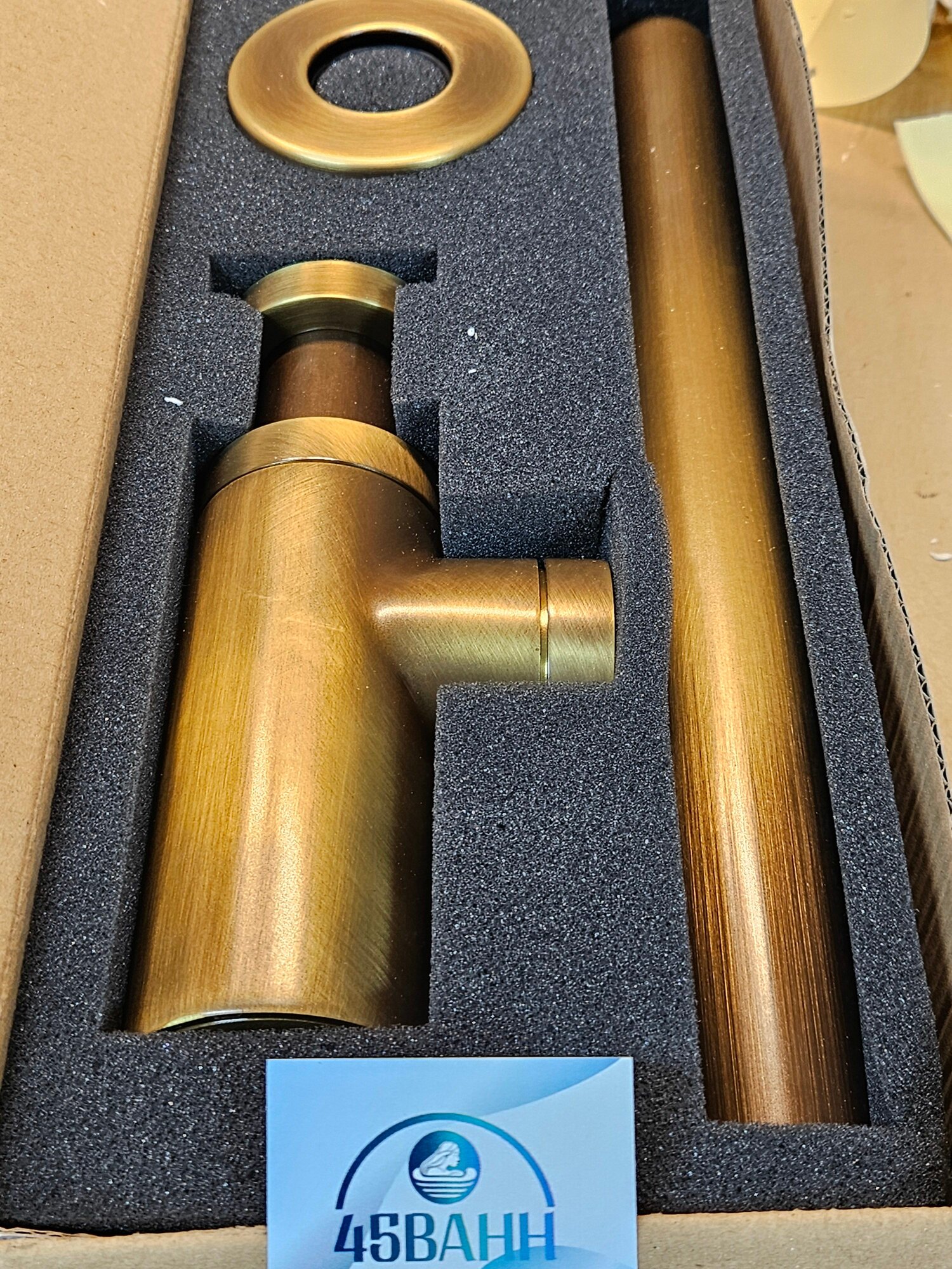 Сифон для раковины Alcadrain DESIGN ANTIC 32 мм  бронза (A400-ANTIC)