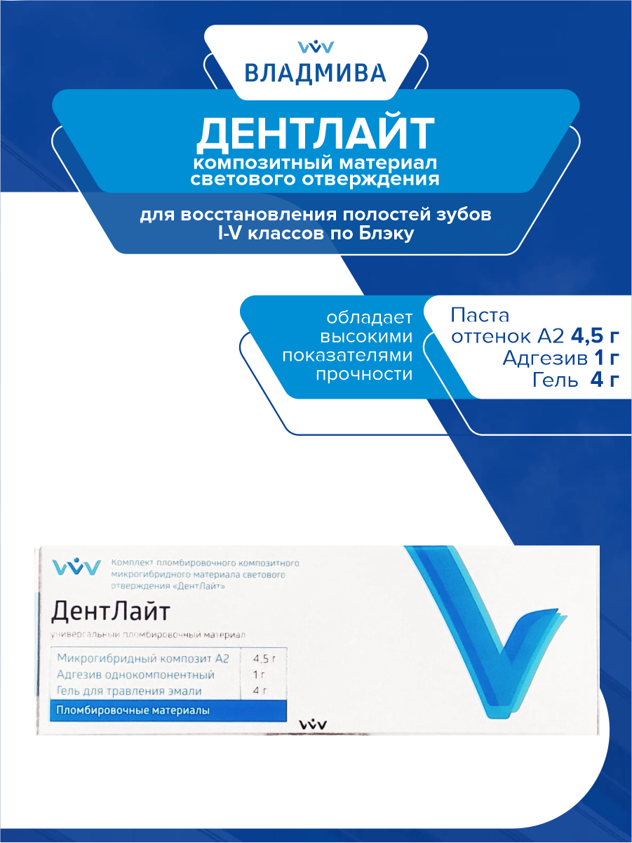 Композитный материал светового отверждения ДентЛайт пробный набор