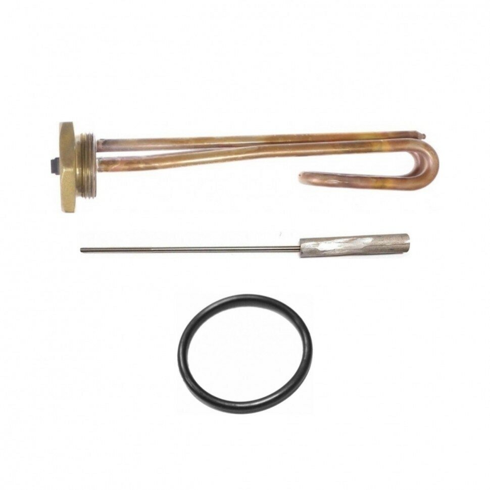 Комплект ТЭН 1 кВт (1000 Вт) RCT резьбовой 42 мм для Ariston, De Luxe, Real, Thermex, L220мм + прокладка + анод, 182231K