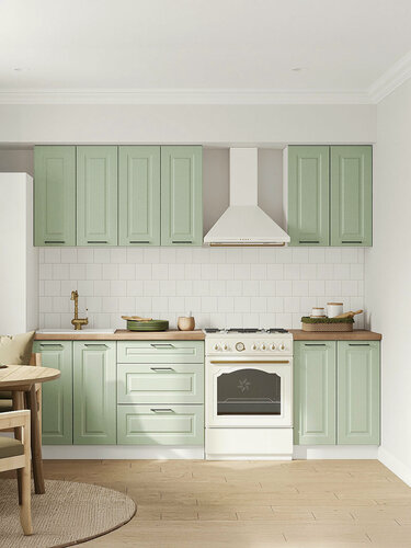 Изображение товара Кухонный гарнитур Шервуд 1.8 м, мебель для дома и кухни, Белый / Шато мята