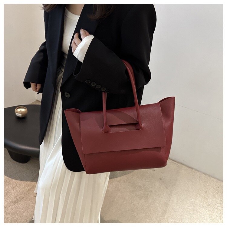 Сумка-рюкзак  Женская сумка, большая, шоппер, формат А4, Тоут, красный — фото 1