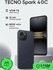 Смартфон Tecno Spark 40C, 128GB/4GB, двойной объектив, черный