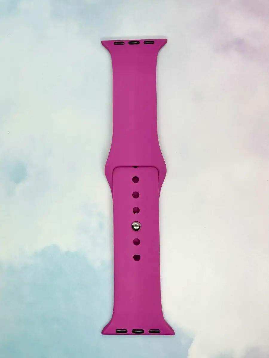 Силиконовый ремешок для смарт-часов, ярко-розовый (фуксия), 42/44/45мм