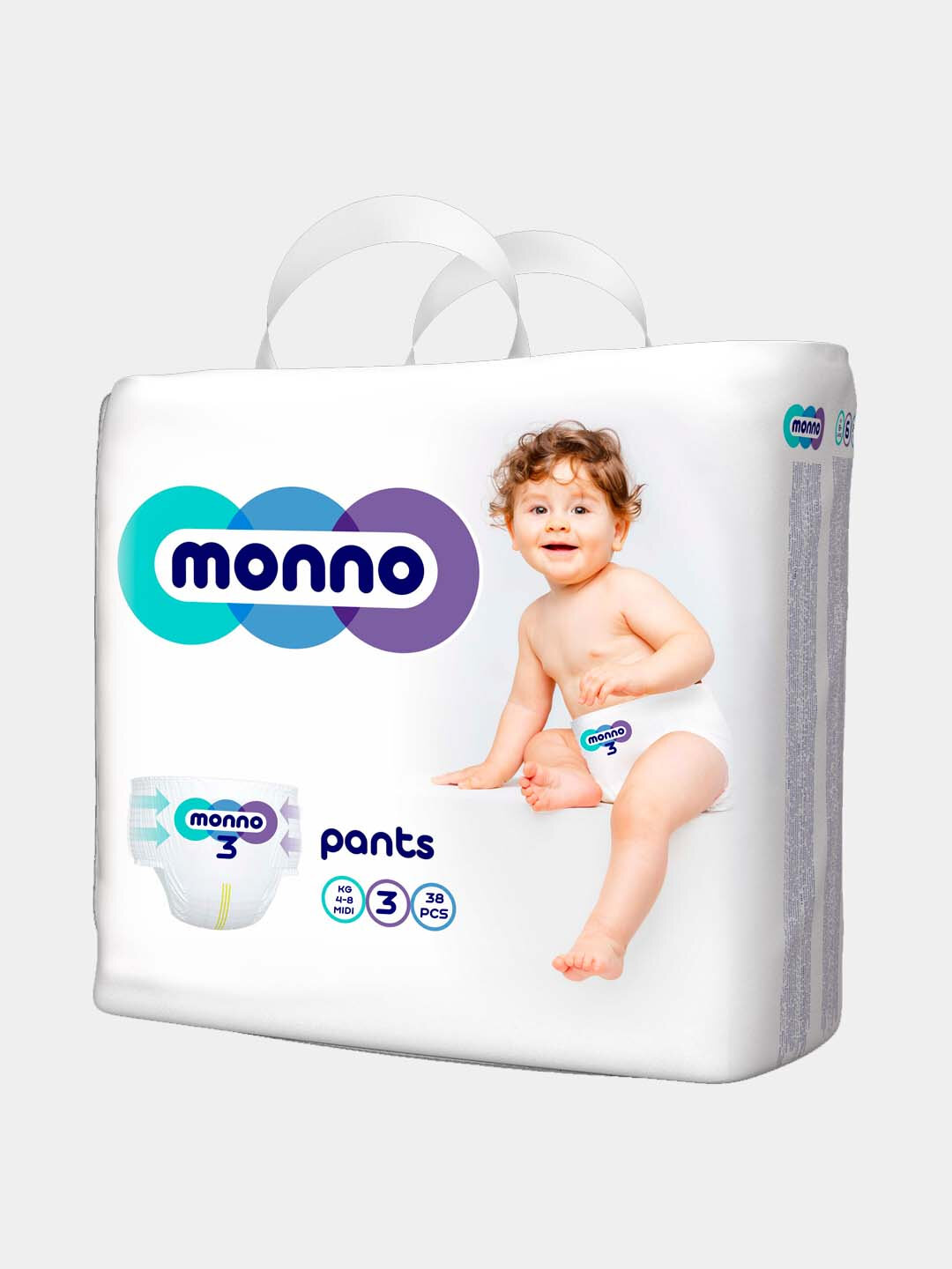 Подгузники-трусики Monno, для детей, 4,7-14кг, комфорт, 32шт