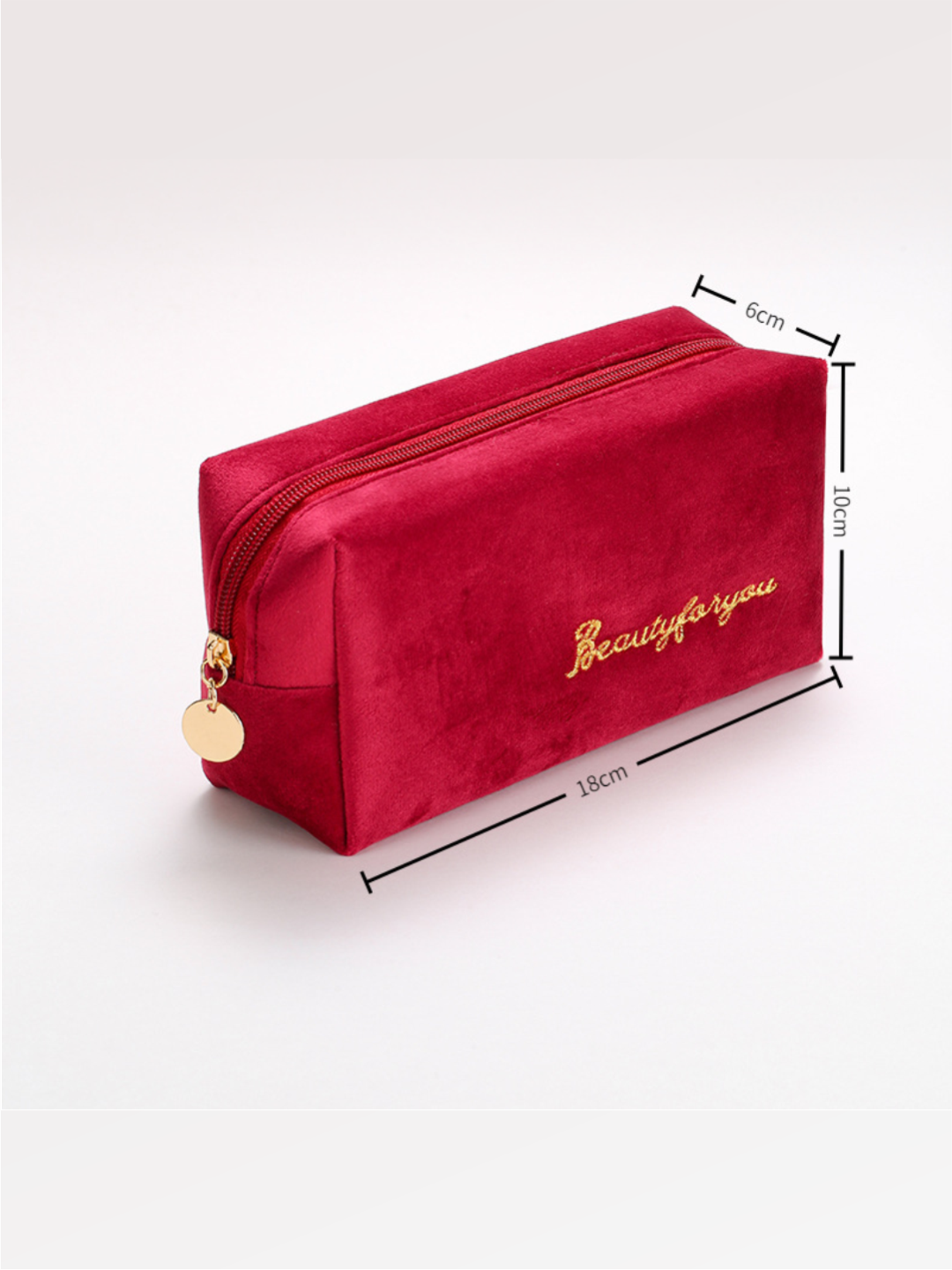 Косметичка ширина: 6 см., высота: 10 см., длина: 16 см., , бордовый — фото 1