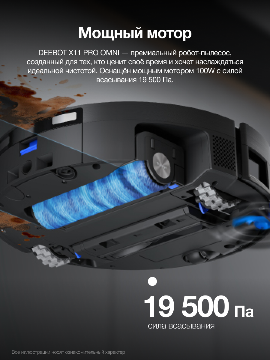 Робот-пылесос моющий ECOVACS DEEBOT X11 Pro Omni, со станцией самоочистки, работает с Алисой — фото 1