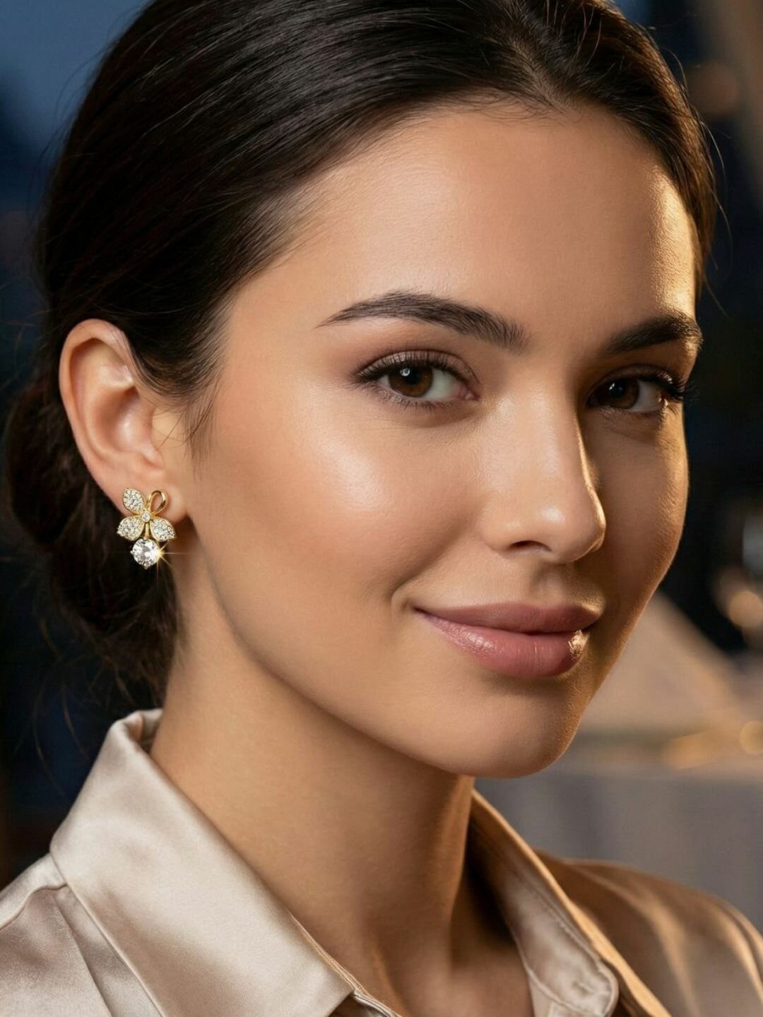 Комплект серег, фианит