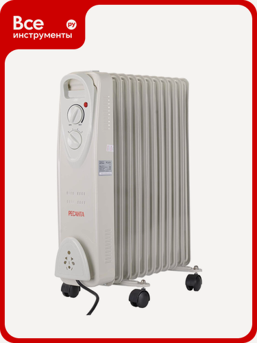 Изображение товара Масляный, Ресанта, радиатор Ресанта ОМ-12Н 67/3/9, отопления помещений, бытовой