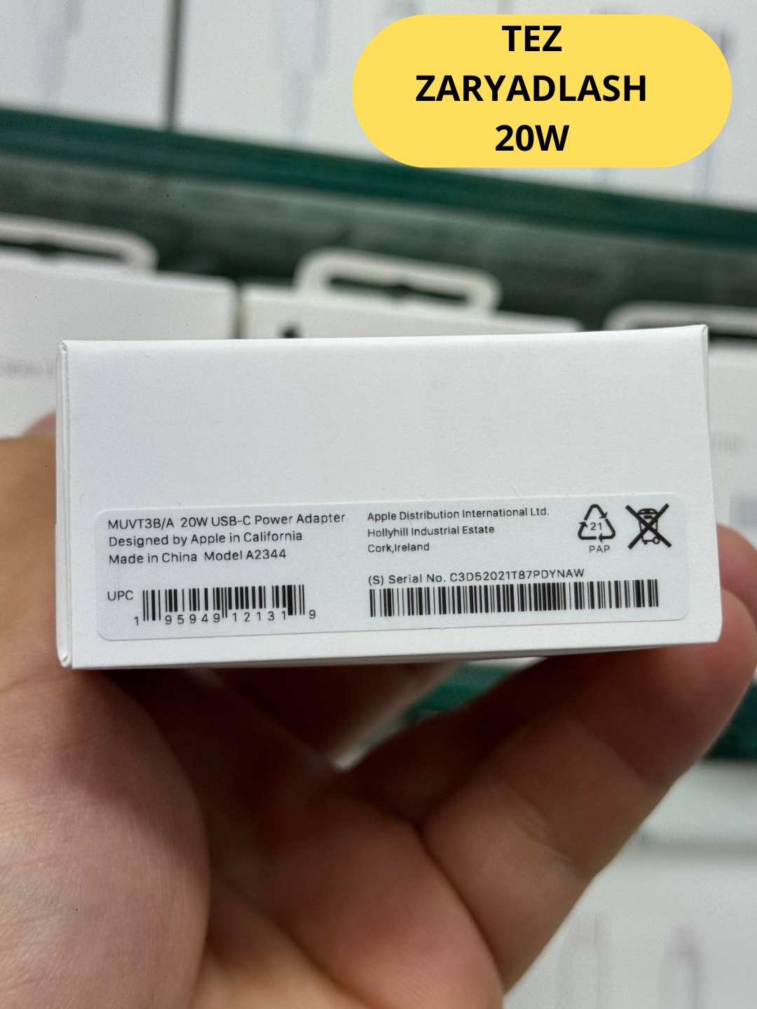 Оригинальное зарядное устройство Apple Adapter 20W USB-C для iPhone Зарядка для iPhone 13/14/15/16/17 Pro Max. — фото 1