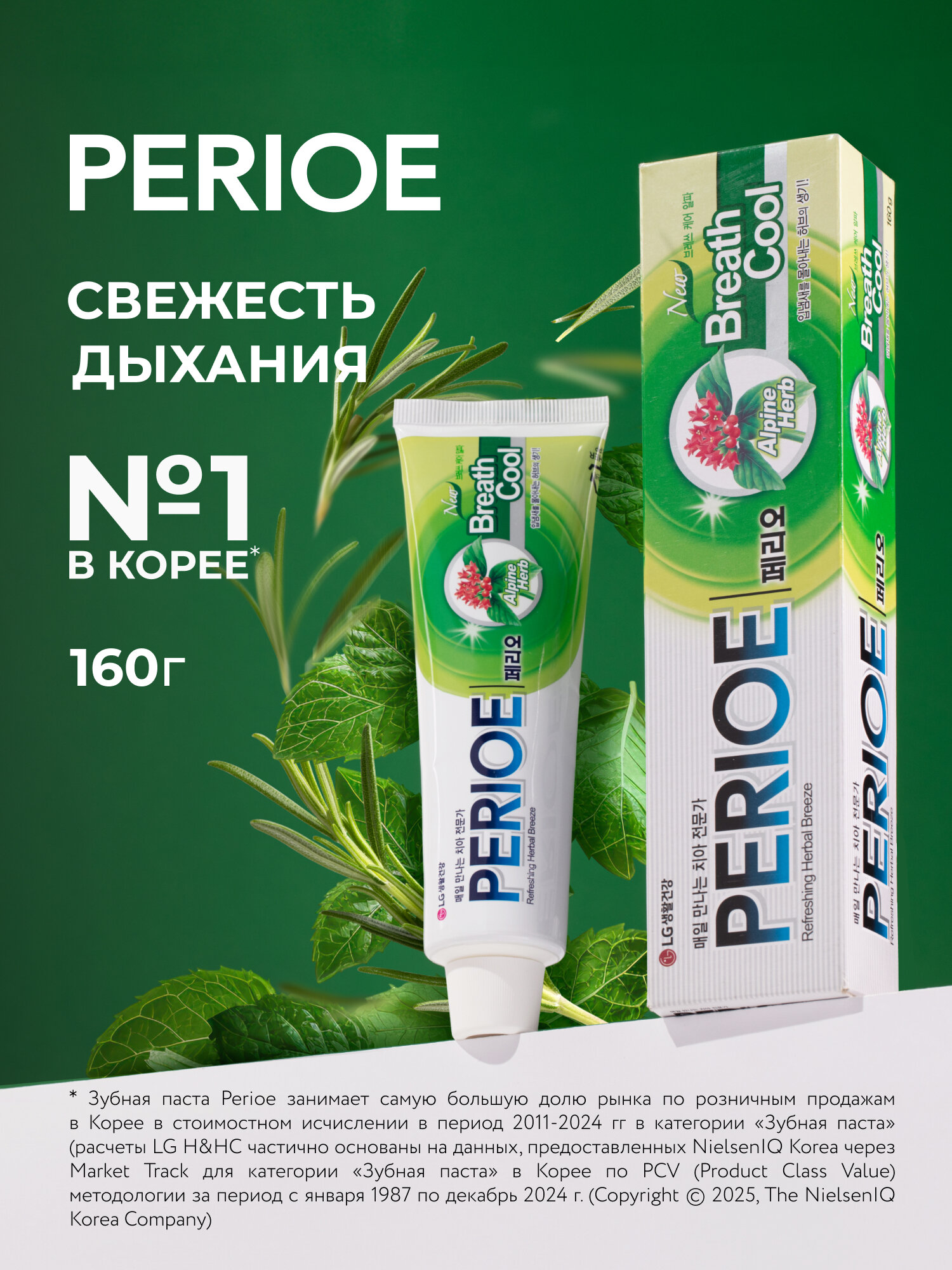 Зубная паста PERIOE BREATH CARE ALPHA освежающая дыхание 160 г