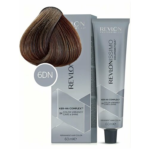 фото Краска для волос revlon professional revlonissimo colorsmetique, краситель с гиалуроновой кислотой перманентный, 6dn