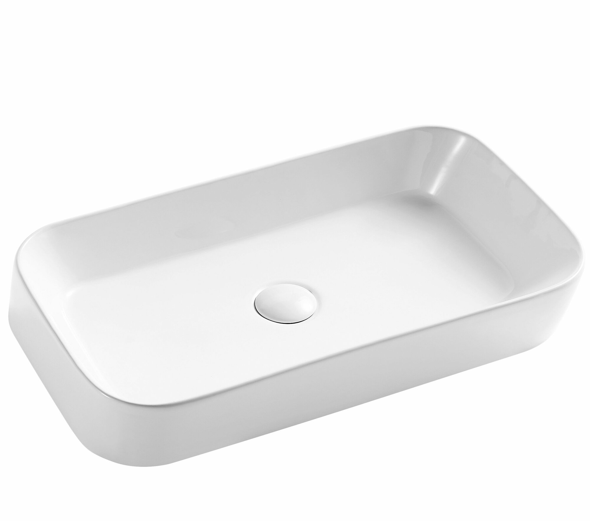 Раковина накладная для тумбы в ванную 60x39 Прямоугольник фарфоровая белая Vela