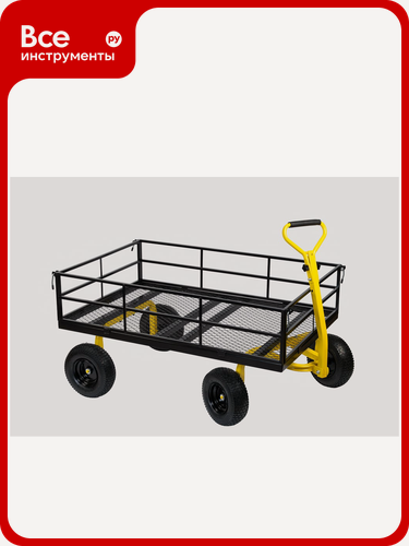 Изображение товара Тележка садовая Variant 4-х колёсная с откидными бортами, кузов метал, грузоподъемность 500кг ТС1840
