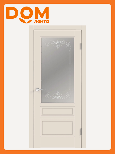 Изображение товара Межкомнатная дверь Аляска остекленная Слоновая кость 70х200 cм