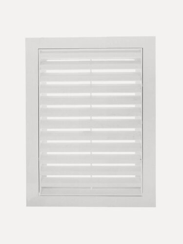 Изображение товара Решетка вентиляционная Event МД2232, пластиковая, усиленная, 220х320 мм, белая, наклонные жалюзи, производство Россия