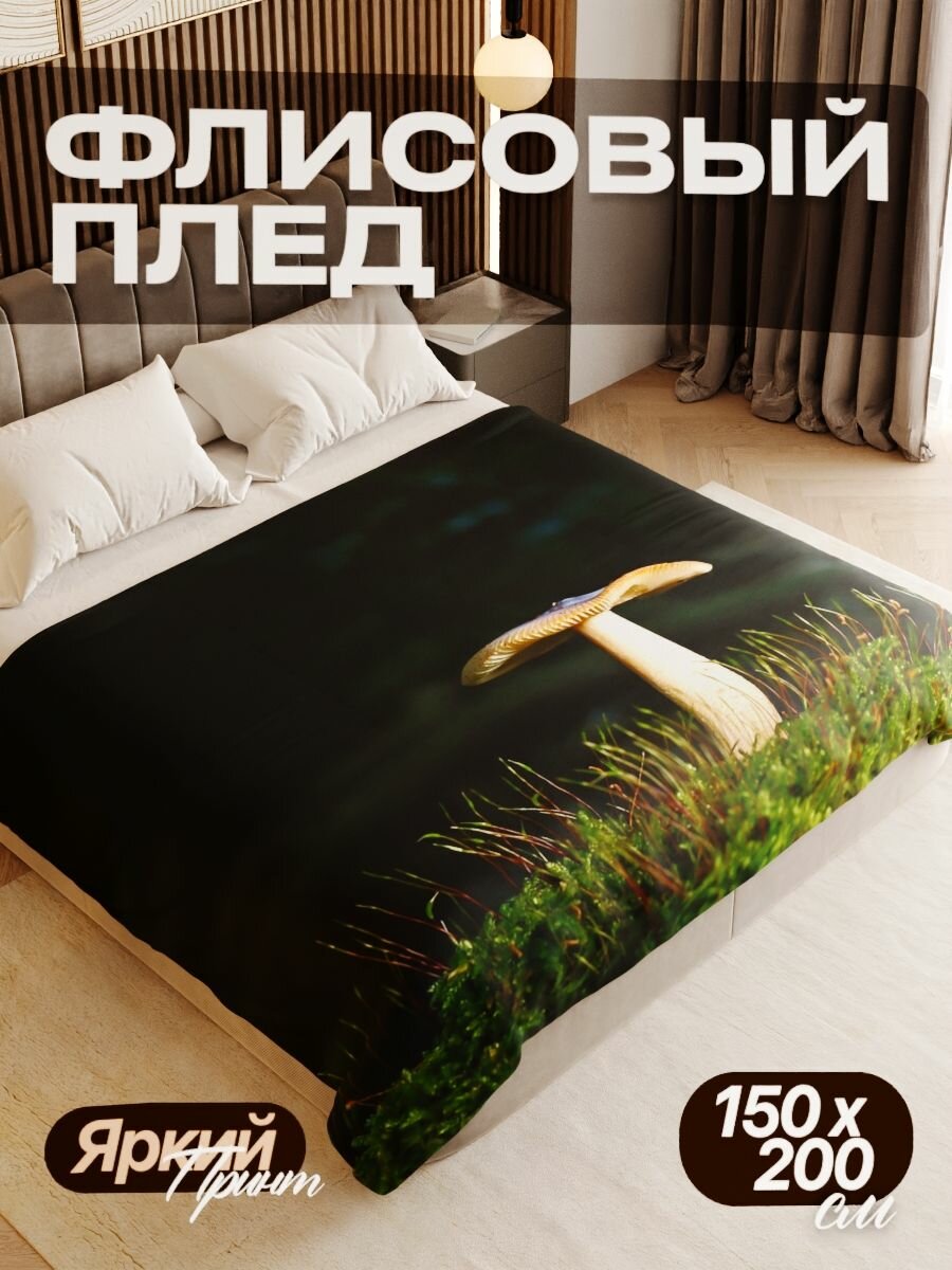 Плед флисовый 150х200 см мягкий теплый покрывало для дома