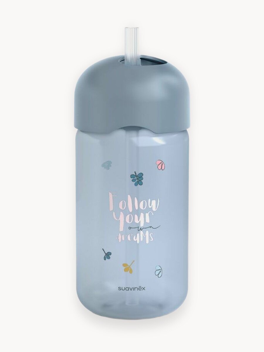 SUAVINEX поильник с трубочкой детский 18+ месяцев, бутылочка для воды 340 мл, поильник непроливайка для ребенка