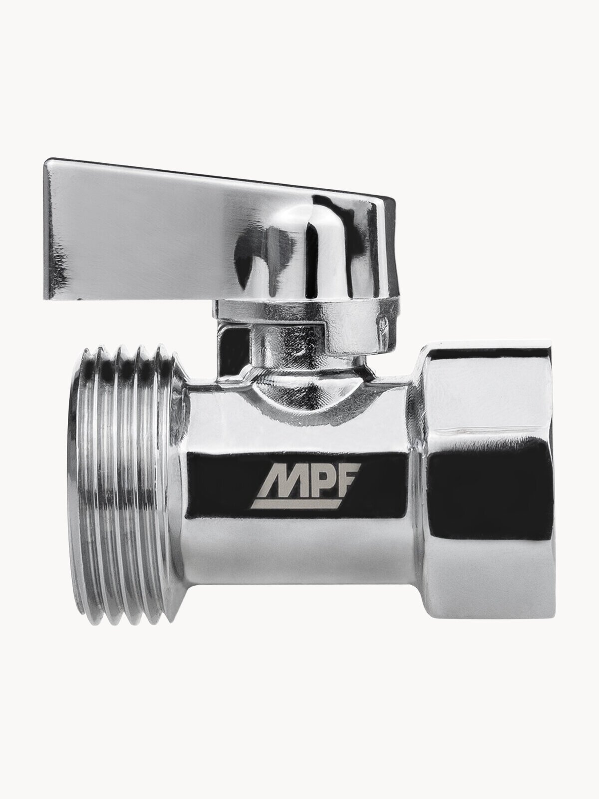 Кран-мини 1/2" х 3/4" в/н, хром-polish, латунь, хромированный, ГОСТ, MPF