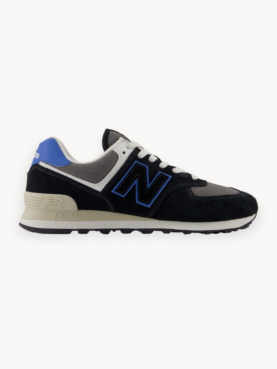 Кроссовки New Balance 574, размер 7 US, черный/серый/синий