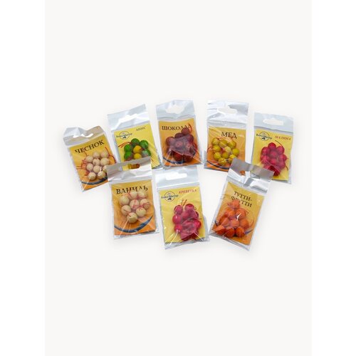 Плавающие бойлы для рыбалки набор из 8 вкусов 8-10мм