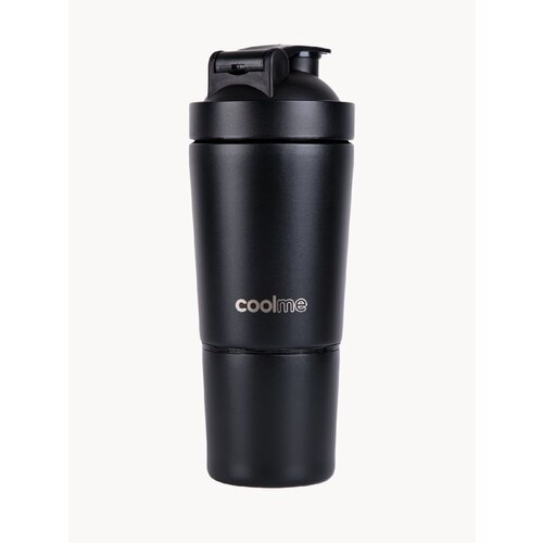 Шейкер для спортивного питания с венчиком и стаканом, 800 мл, два отделения