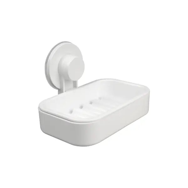 Мыльница на присосках навес easy пластик белый