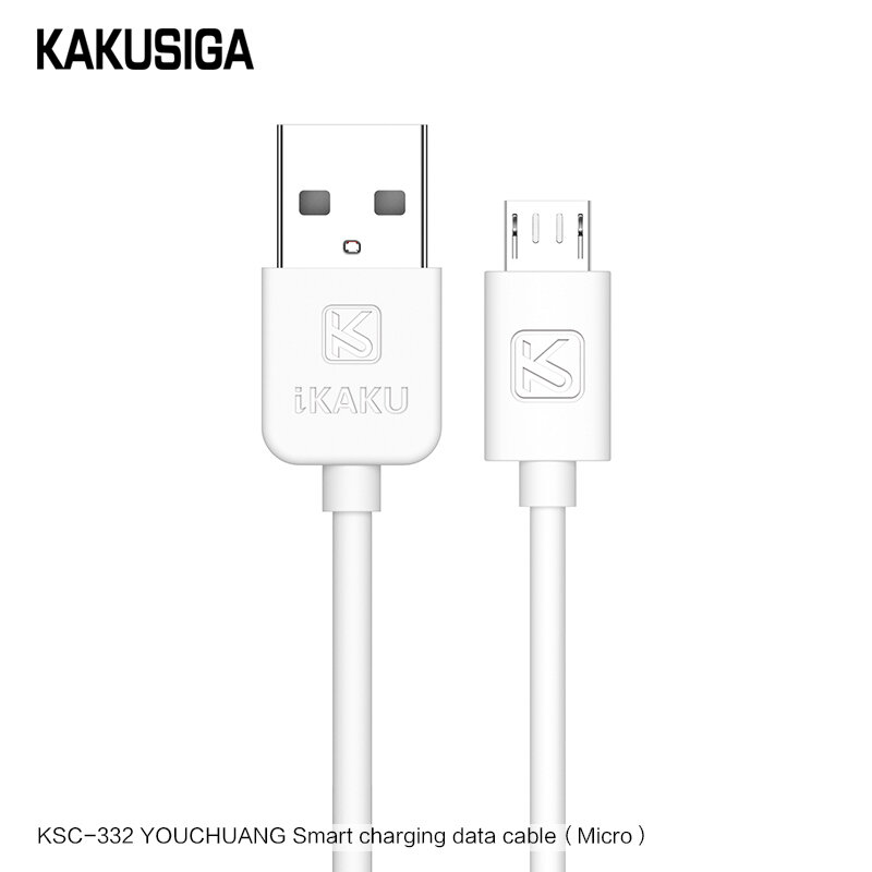 USB кабель KAKUSIGA KSC-332 Micro USB, белый, 1.2м, для зарядки и синхронизации