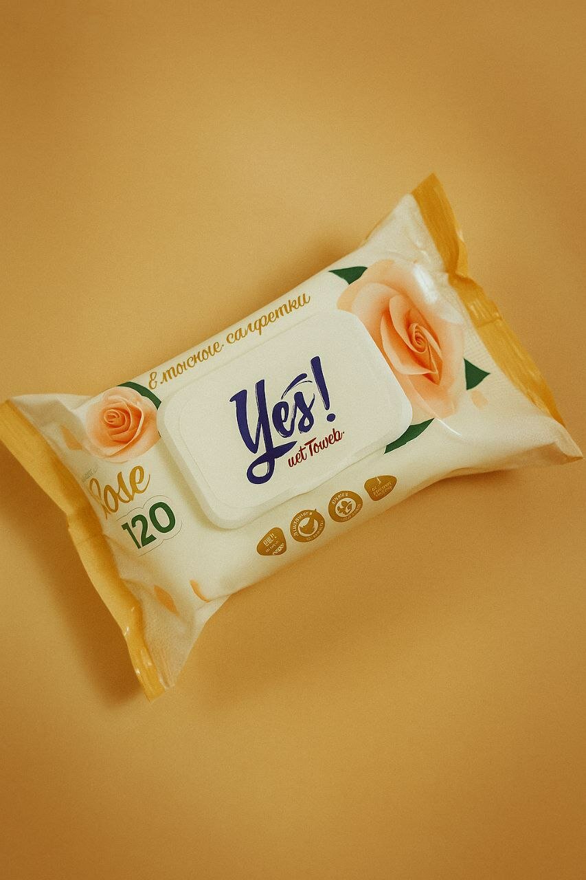 Влажные салфетки Rose orange, гипоаллергенные большая упаковка120 штук
