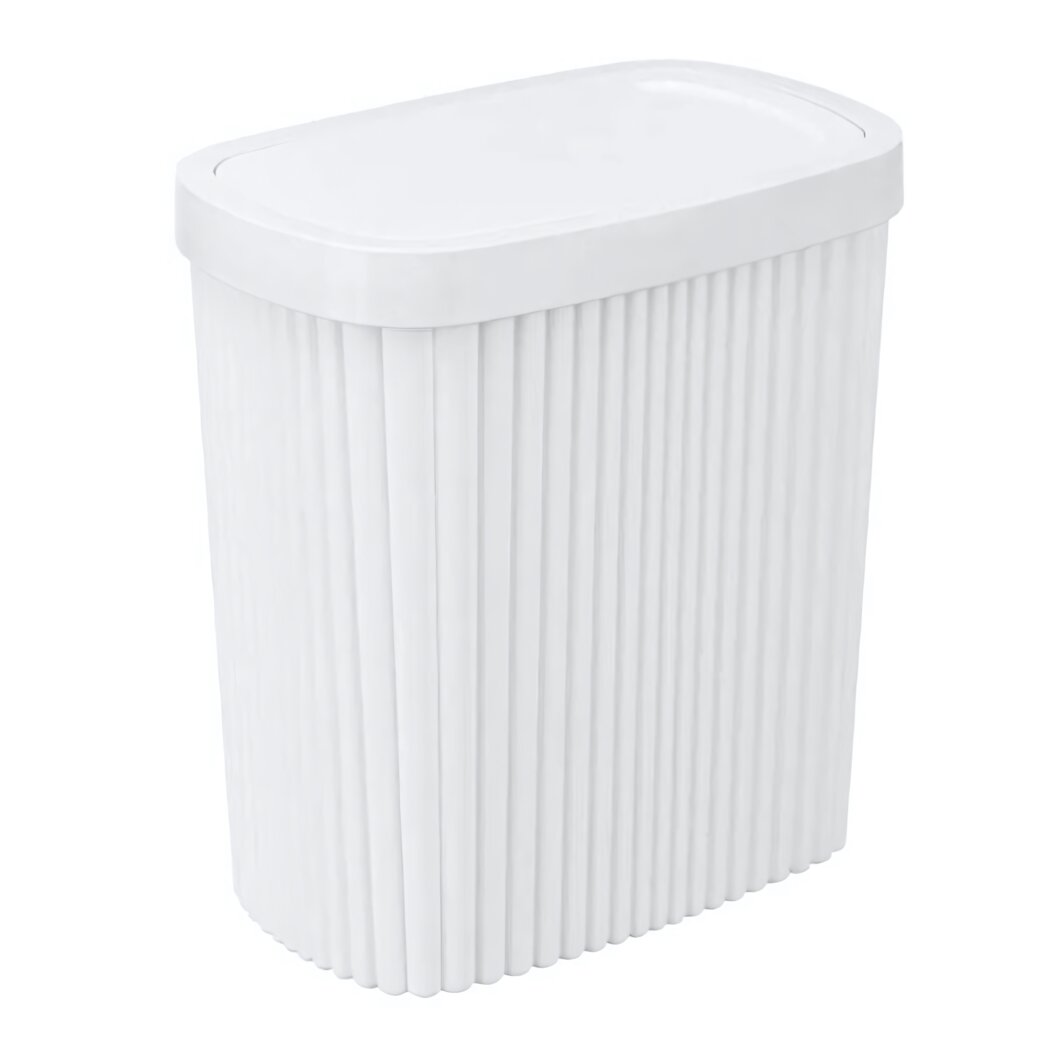 Контейнер для мусора 'Velvet' 19л с плавающей крышкой белый 160х100х172мм