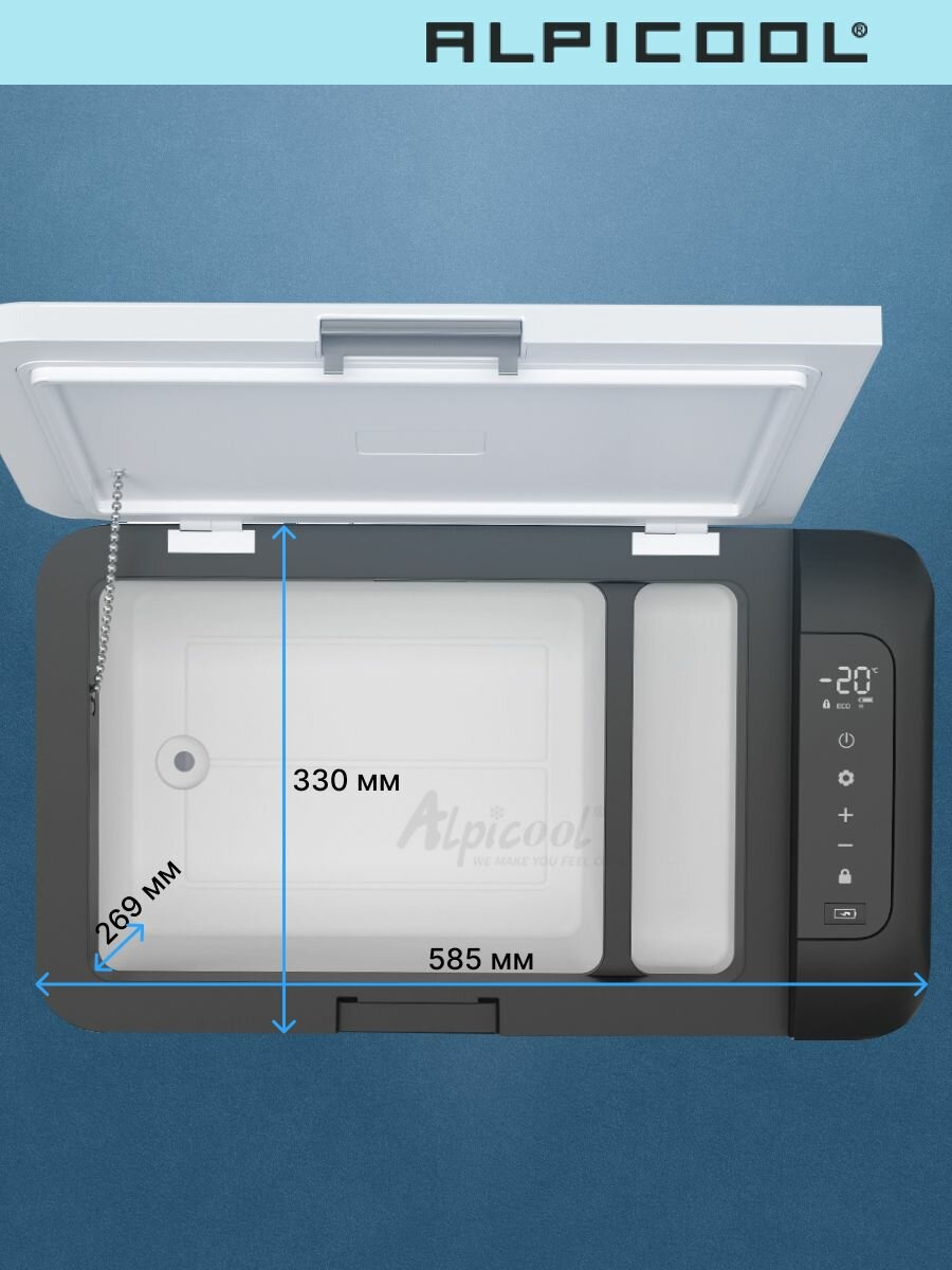 Изображение Автохолодильник компрессорный Alpicool K25 (12/24)/ Автохолодильник 12в 24в на 25 литров
