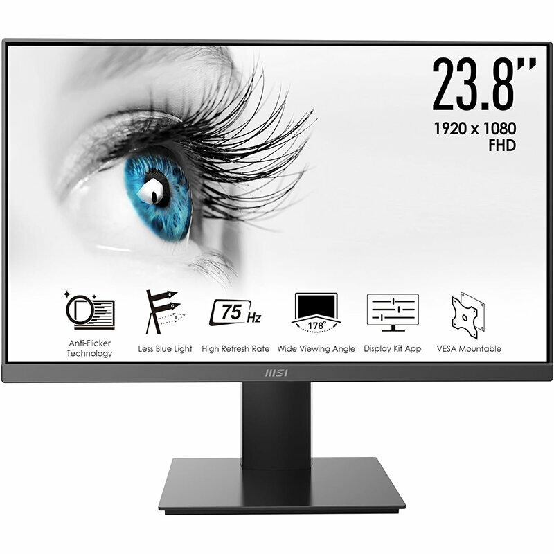 MSI 23.8" Монитор PRO MP241X 1920x1080p 75 Гц 4ms (GTG) антибликовый дисплей черный