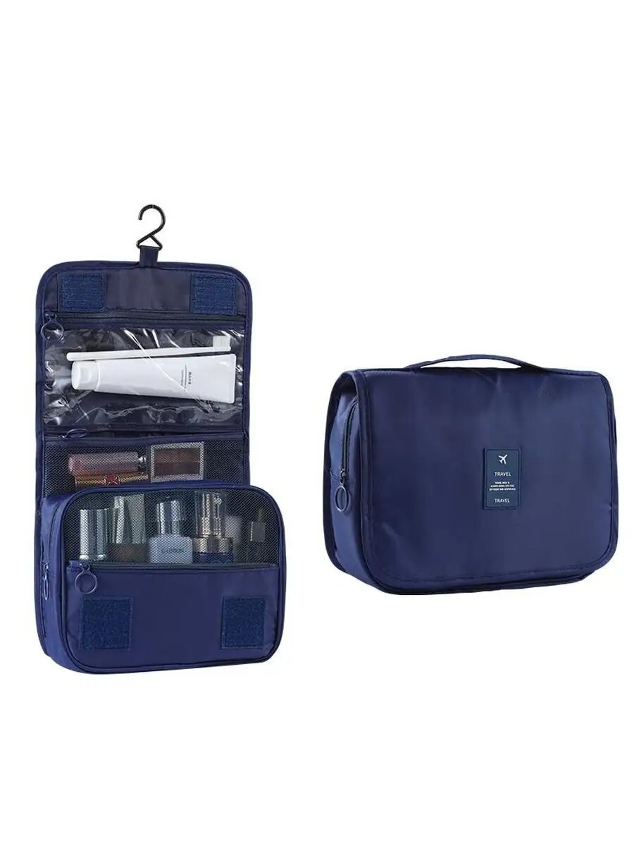 Бьюти-кейс ширина: 9 см., высота: 18 см., длина: 22 см., , темно-синий — фото 1