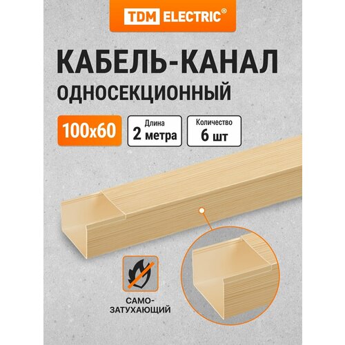 Кабель-канал 100х60 желтая сосна 3D (12м) TDM Electric (SQ0402-0610)